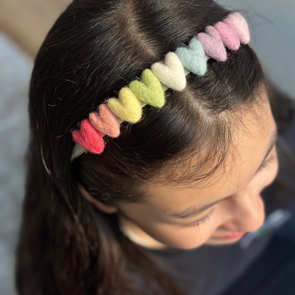 Rainbow Hearts Headbands