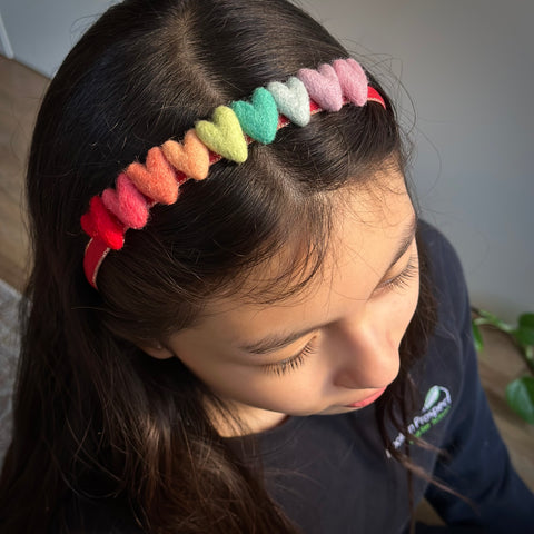 Rainbow Hearts Headbands