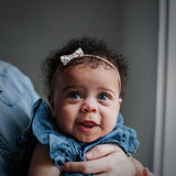 Itty Bitty Bow Baby Headbands, Liberty of London Blue/Brown Florals Bundle Set