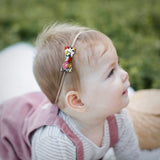 Itty Bitty Bow Baby Headbands, Liberty of London Pink/Mustard/Black Florals Bundle Set