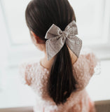 Eyelet Bow, Dove Gray