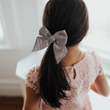 Eyelet Bow, Dove Gray