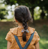 Skinny Ribbon Pigtail Bows, Liberty Olive Floral