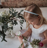 Mini Pom Pom Headband, Baby Blue