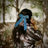 Mademoiselle Velvet Bow, French Blue