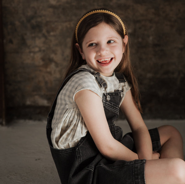 Mini Pom Pom Headband, Mustard