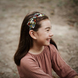 Liberty Bow Headband, Pink Daisies
