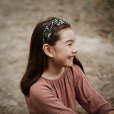 Liberty Bow Headband, Olive Floral