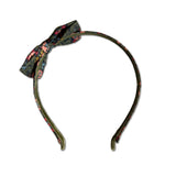 Liberty Bow Headband, Olive/Pink Floral