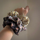 NEW! Scrunchies, Liberty of London Brown/Mustard Florals Bundle Set