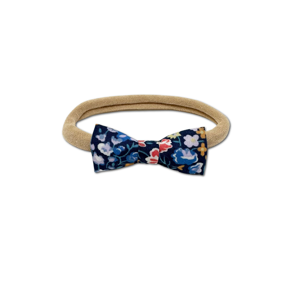 Itty Bitty Bow, Liberty Blue/Orange Floral