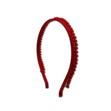 Mini Pom Pom Headband, Red