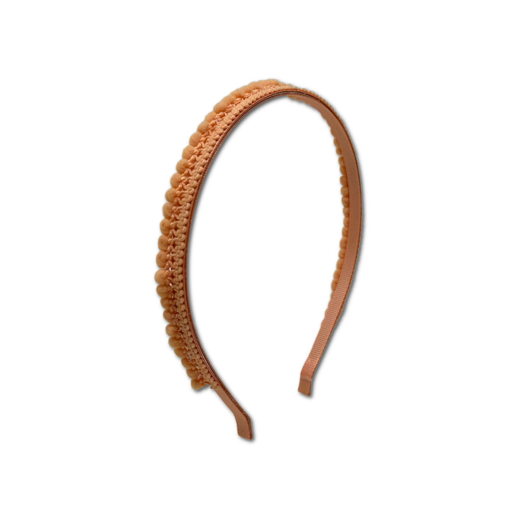 Mini Pom Pom Headband, Peach