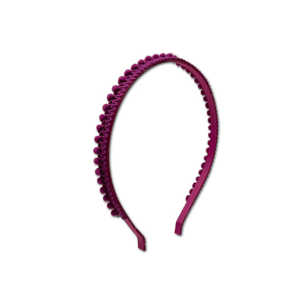 Mini Pom Pom Headband, Orchid