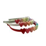 SALE Rainbow Hearts Headband, Ivory
