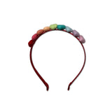 Rainbow Hearts Headband, Red
