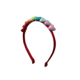 Rainbow Hearts Headband, Red