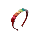 Rainbow Hearts Headband, Red