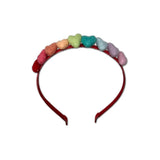 Rainbow Hearts Headband, Red