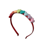 Rainbow Hearts Headband, Red