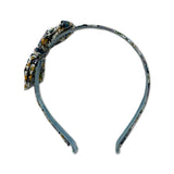Liberty Bow Headband, Blue Daisies