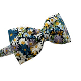 Liberty Bow Headband, Blue Daisies
