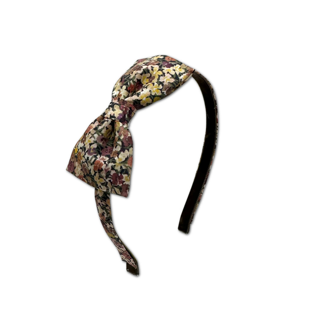 Liberty Bow Headband, Brown/Tan Floral