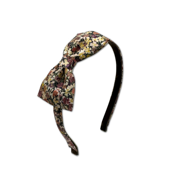 Liberty Bow Headband, Brown/Tan Floral