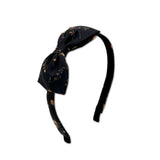 Liberty Bow Headband, Black/Gold Floral