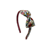 Liberty Bow Headband, Pink Daisies