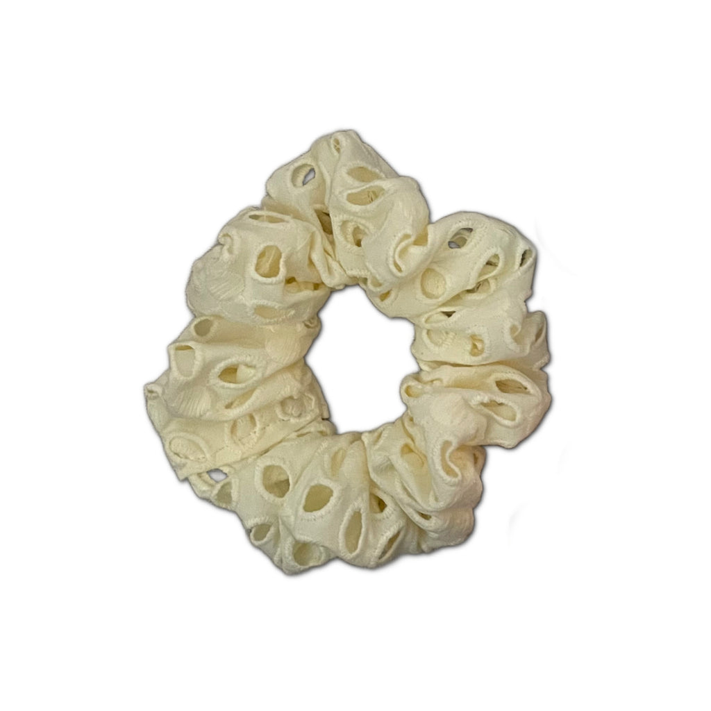 Scrunchie, Butter Yellow Eyelet