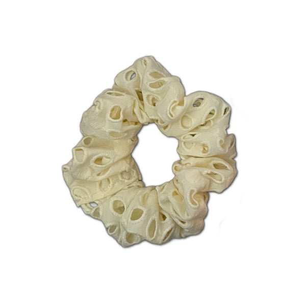 Scrunchie, Butter Yellow Eyelet