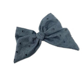 Eyelet Bow, Charcoal