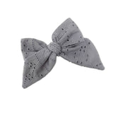 Eyelet Bow, Dove Gray