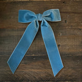 Mademoiselle Velvet Bow, French Blue