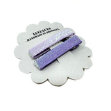 Unicorn Glitter Purple Bar Clips, set of 2