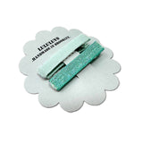 Unicorn Glitter Green Bar Clips, set of 2