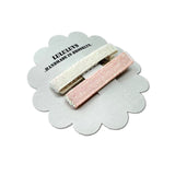 Unicorn Glitter Ivory/Peach Bar Clips, set of 2