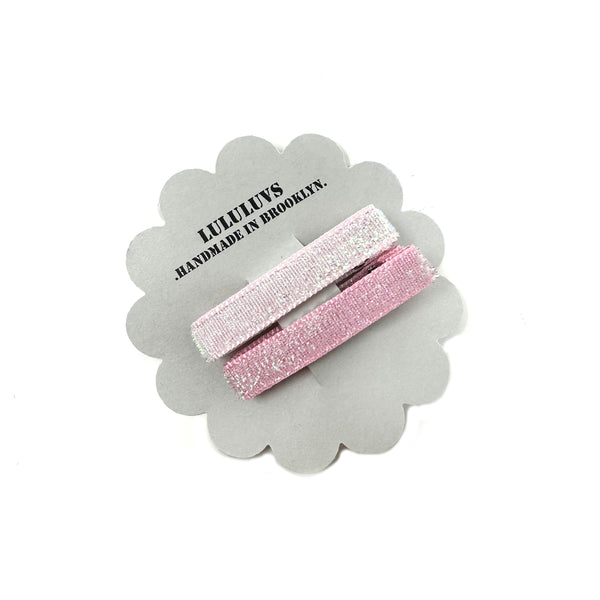Unicorn Glitter Pink Bar Clips, set of 2