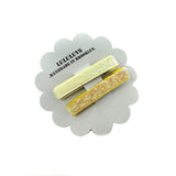 Unicorn Glitter Yellow Bar Clips, set of 2