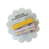 Embroidered Ribbon Bar Clips in Yellow, set of 2