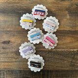 Embroidered Ribbon Bar Clips in Pool, set of 2