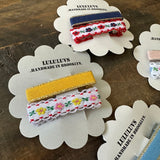 Embroidered Ribbon Bar Clips in Red/Navy, set of 2