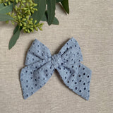 Eyelet Bow, Blue