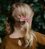 Skinny Ribbon Pigtail Bows, Cinnamon