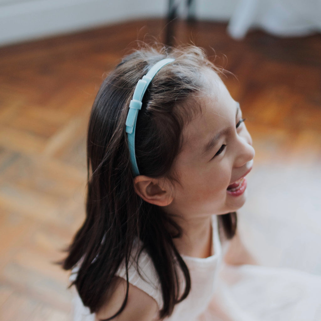 Velvet Headband, Dusty Blue