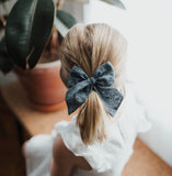 Eyelet Bow, Charcoal