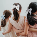 Eyelet Bow, Dove Gray