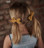 Skinny Ribbon Pigtail Bows, Brown