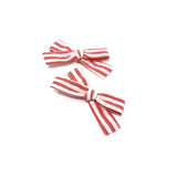 Love146 Skinny Ribbon Pigtail Bows, Seersucker Stripe